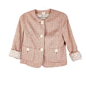 J. Jill Career Professional Red Tweed Blazer Size 8